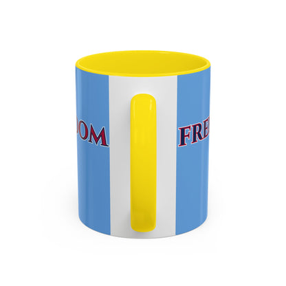Freedom, Light Blue Accent Mug by theGreenDragonTavern.shop