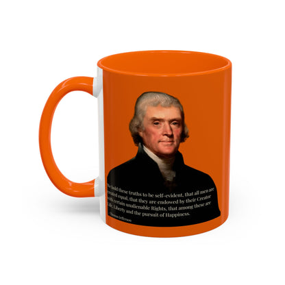 We hold these truths to be self-evident Orange Accent Mug by theGreenDragonTavern.shop