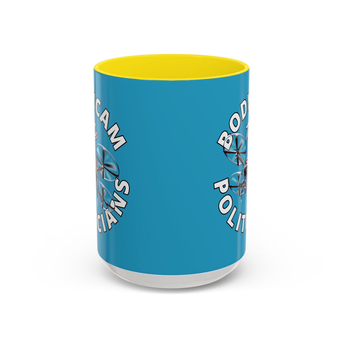 Bodycam the Politicians Drone Turquoise Accent Mug by theGreenDragonTavern.shop