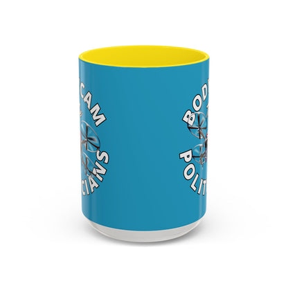 Bodycam the Politicians Drone Turquoise Accent Mug by theGreenDragonTavern.shop