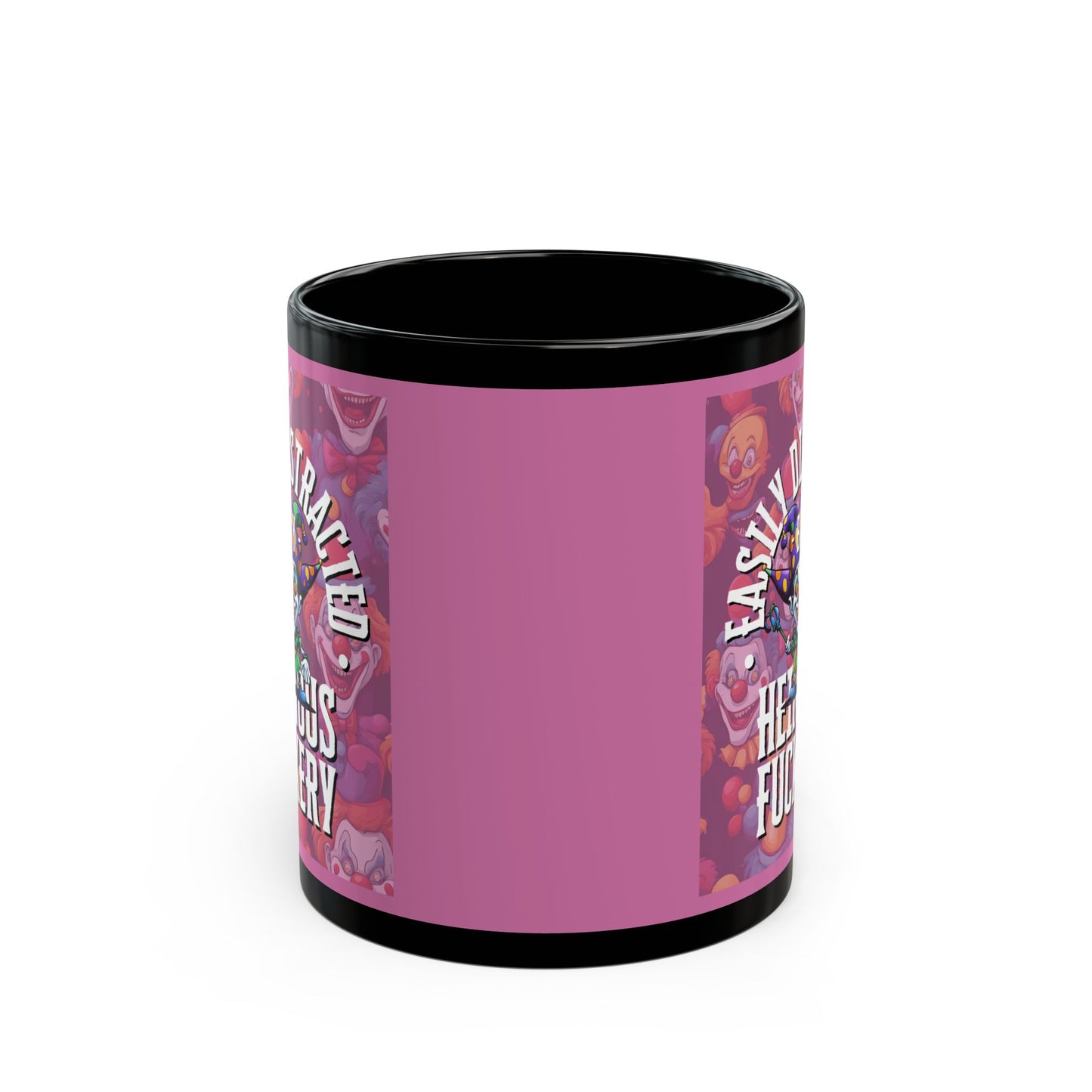 Easily Distracted by Heinous Fuckery Little Jincs Pink Mug by theGreenDragonTavern.shop