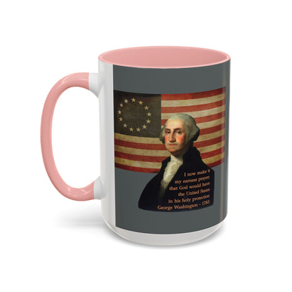 Washington's Earnest Prayer Grey Accent Mug by theGreenDragonTavern.shop