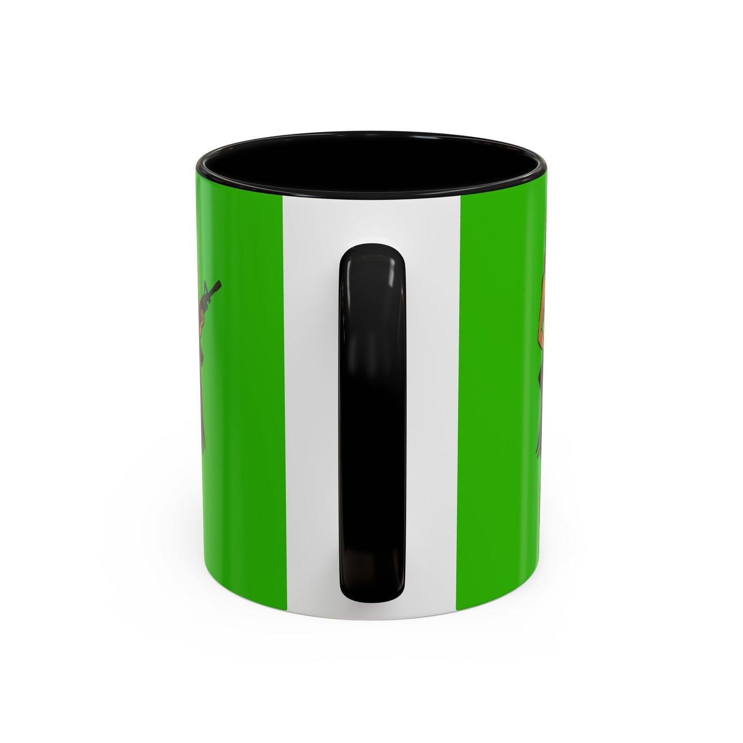 Hula Girl Packin' Heat Light Green Accent Mug by theGreenDragonTavern.shop
