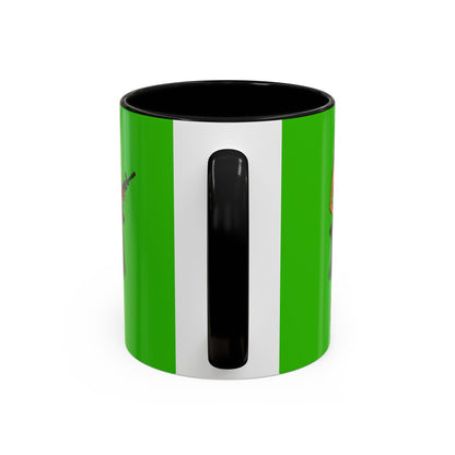 Hula Girl Packin' Heat Light Green Accent Mug by theGreenDragonTavern.shop