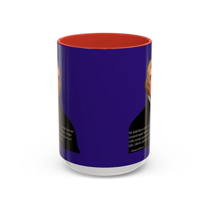 We hold these truths to be self-evident Dark Purple Accent Mug by theGreenDragonTavern.shop