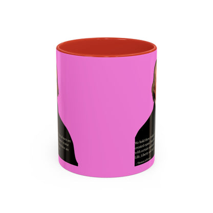 We hold these truths to be self-evident Pink Accent Mug by theGreenDragonTavern.shop
