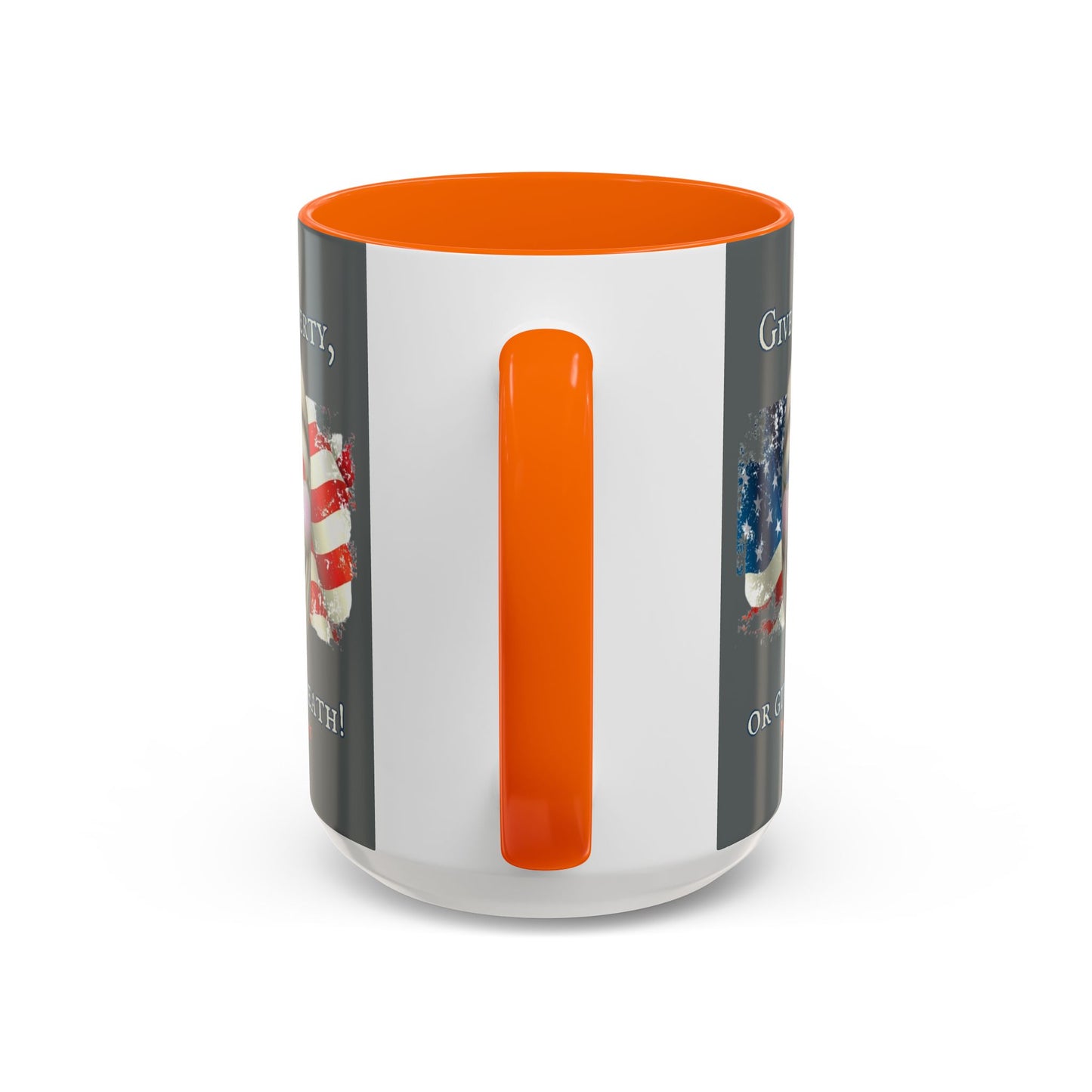 Vendetta, "Give me liberty, or give me death!" Grey Accent Mug by theGreenDragonTavern.shop