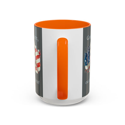 Vendetta, "Give me liberty, or give me death!" Grey Accent Mug by theGreenDragonTavern.shop