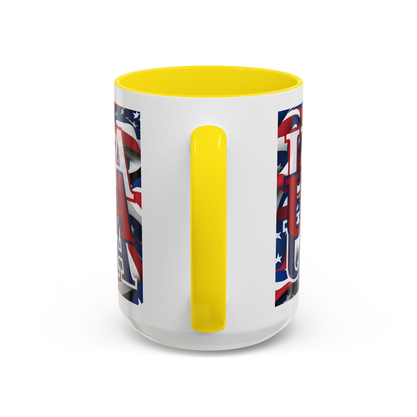 USA Red font Center Patriot White Accent Mug by theGreenDragonTavern.shop