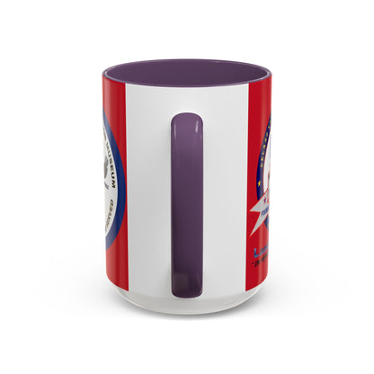 DNASM 2-sided, Founding & Student Art w/Navy Ring Red Accent Mug by theGreenDragonTavern.shop