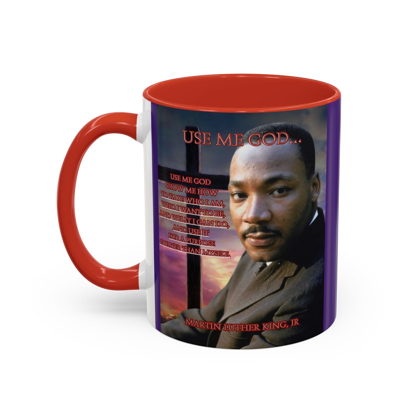 Use Me God, MLK Jr Purple Accent Mug by theGreenDragonTavern.shop