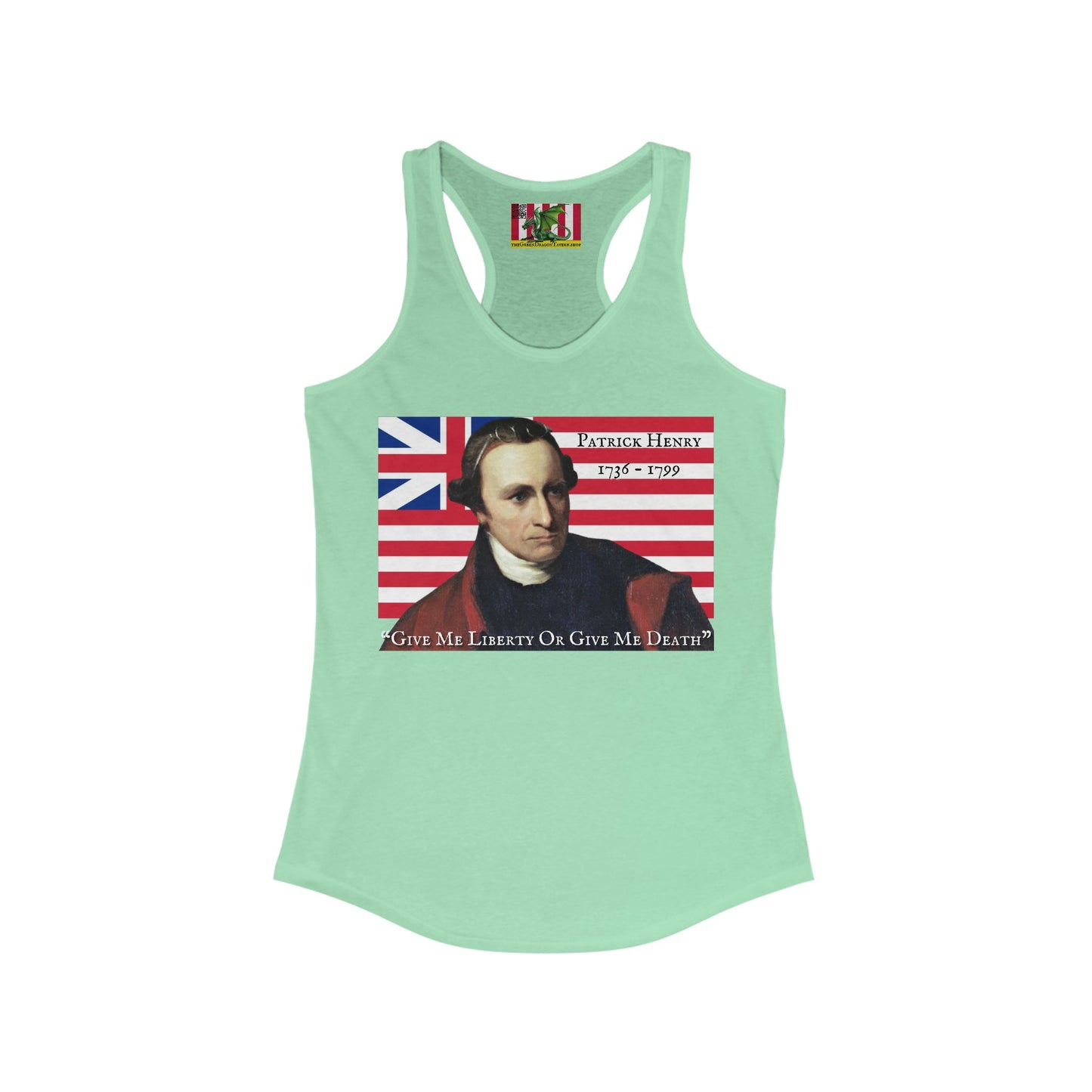 Patrick Henry Women's Racerback Tank Top by theGreenDragonTavern.shop
