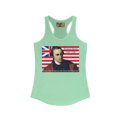 Patrick Henry Women's Racerback Tank Top by theGreenDragonTavern.shop