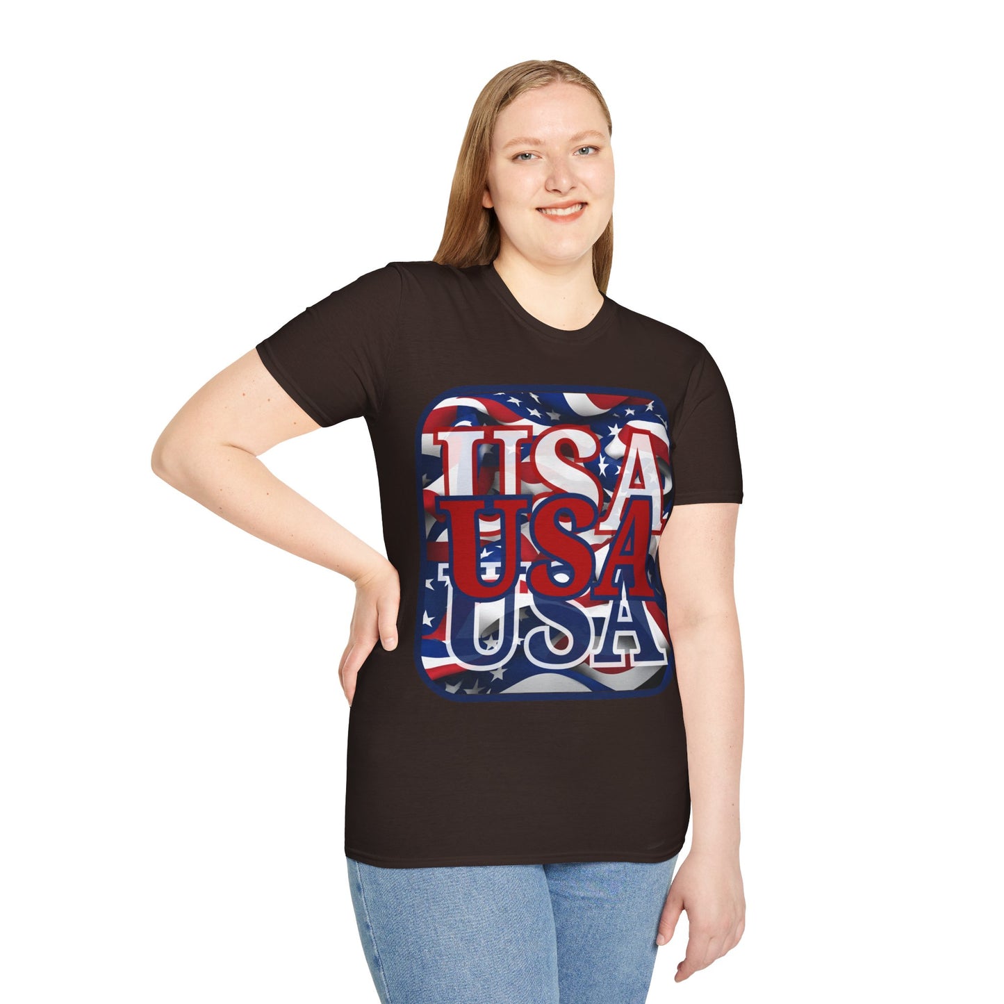 RED White and Blue USA Patriot Dark colors Unisex T-Shirt by theGreenDragonTavern.shop