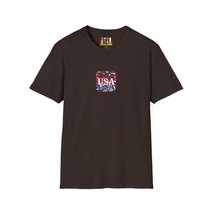 2-sided, Red WHITE and Blue USA Patriot Dark colors Unisex T-Shirt by theGreenDragonTavern.shop