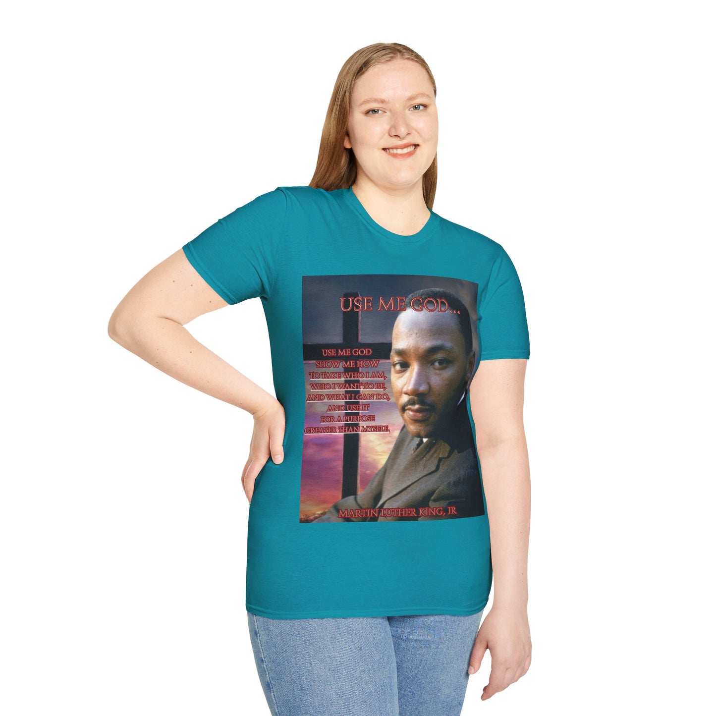 Use Me God, MLK Jr Dark colors Unisex T-Shirt by theGreenDragonTavern.shop