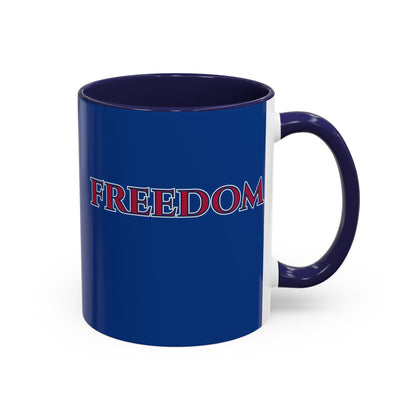 Freedom, Dark Blue Accent Mug by theGreenDragonTavern.shop