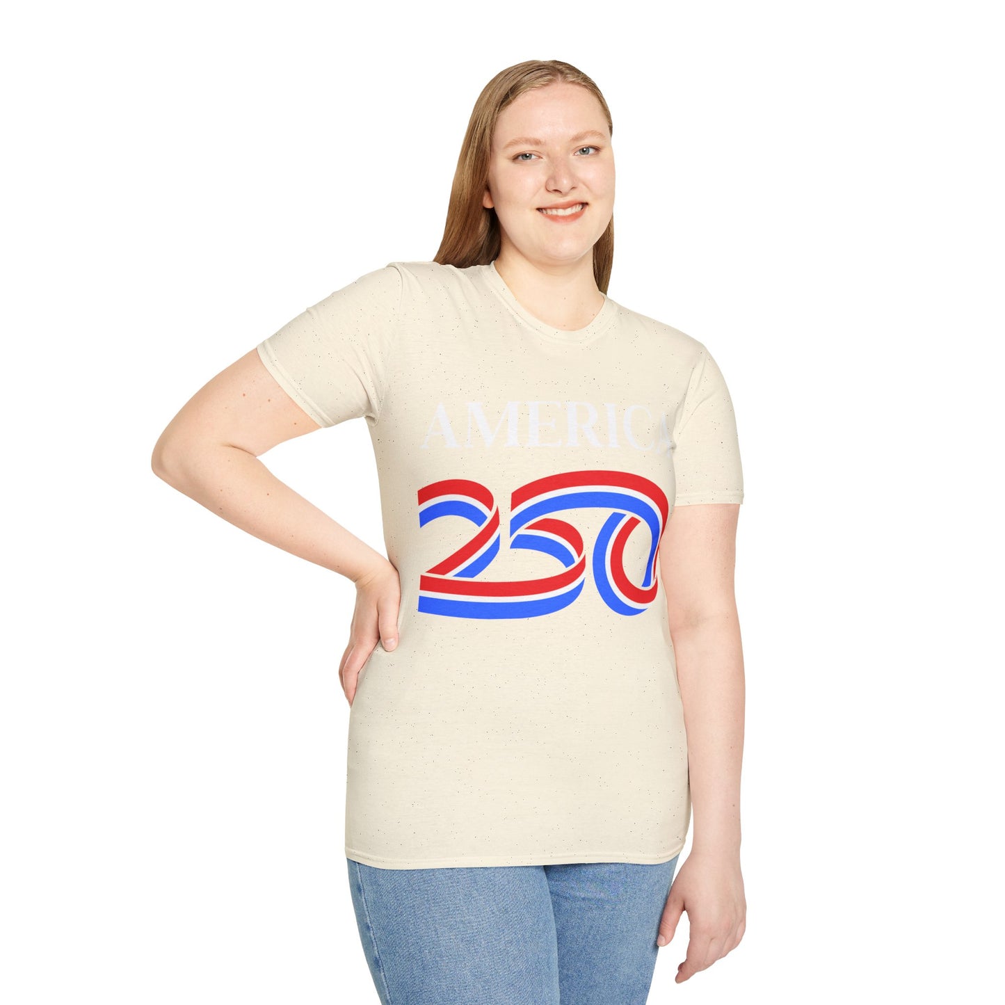 America 250 White font, Light colors, Unisex T-Shirt by theGreenDragonTavern.shop