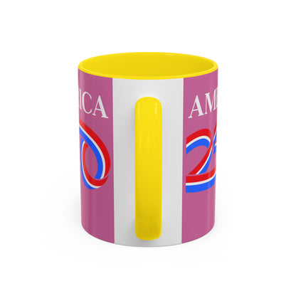 America 250 Pink Accent Mug by theGreenDragonTavern.shop