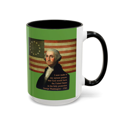 Washington's Earnest Prayer Green Accent Mug by theGreenDragonTavern.shop