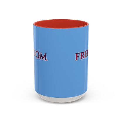 Freedom, Light Blue Accent Mug by theGreenDragonTavern.shop