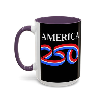 America 250 Black Accent Mug by theGreenDragonTavern.shop