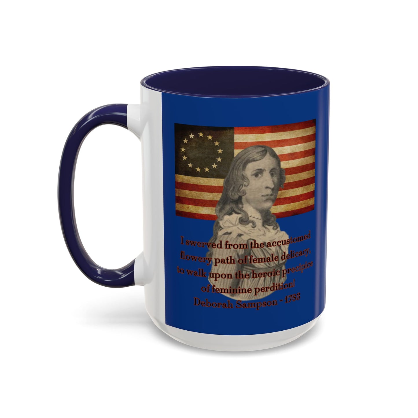 Deborah Sampson, America's Mulan Dark Blue Accent Mug by theGreenDragonTavern.shop
