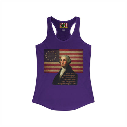 Washington's Earnest Prayer Women's Racerback Tank Top by theGreenDragonTavern.shop