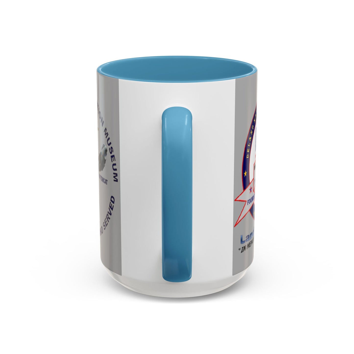 DNASM 2-sided, Founding & Student Art Light Grey Accent Mug by theGreenDragonTavern.shop