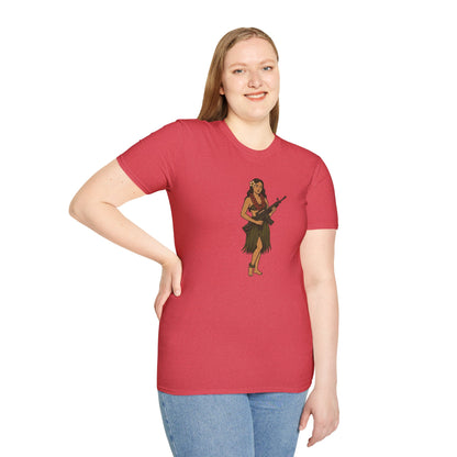 Hula Girl Packin' Heat Light colors Unisex T-Shirt by theGreenDragonTavern.shop