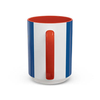 Hula Girl Packin' Heat Dark Blue Accent Mug by theGreenDragonTavern.shop