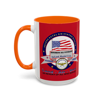 DNASM 2-sided, Founding & Student Art w/Navy Ring Red Accent Mug by theGreenDragonTavern.shop