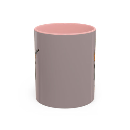 Hula Girl Packin' Heat Grey Accent Mug by theGreenDragonTavern.shop