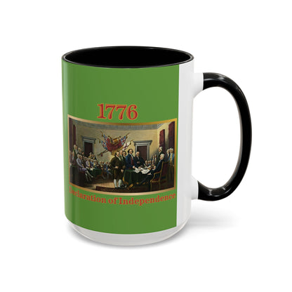 Declaration of Independence Green Accent Mug by theGreenDragonTavern.shop