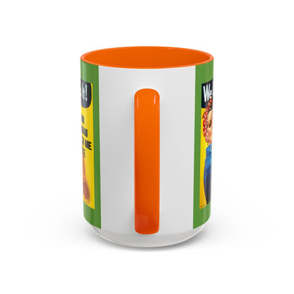 I Am Woman Watch Me Vote Rosie Green Accent Mug by theGreenDragonTavern.shop