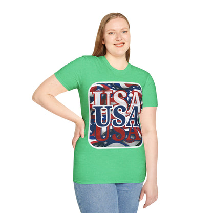 Red White and BLUE USA Patriot Dark colors Unisex T-Shirt by theGreenDragonTavern.shop