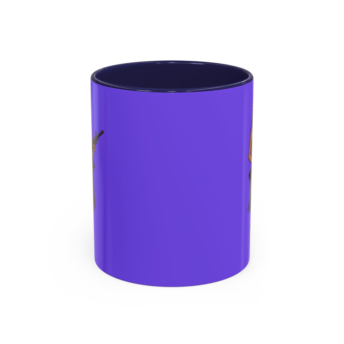 Hula Girl Packin' Heat Light Purple Accent Mug by theGreenDragonTavern.shop