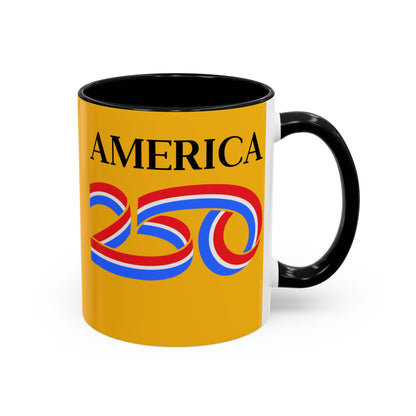 America 250 Yellow Accent Mug by theGreenDragonTavern.shop