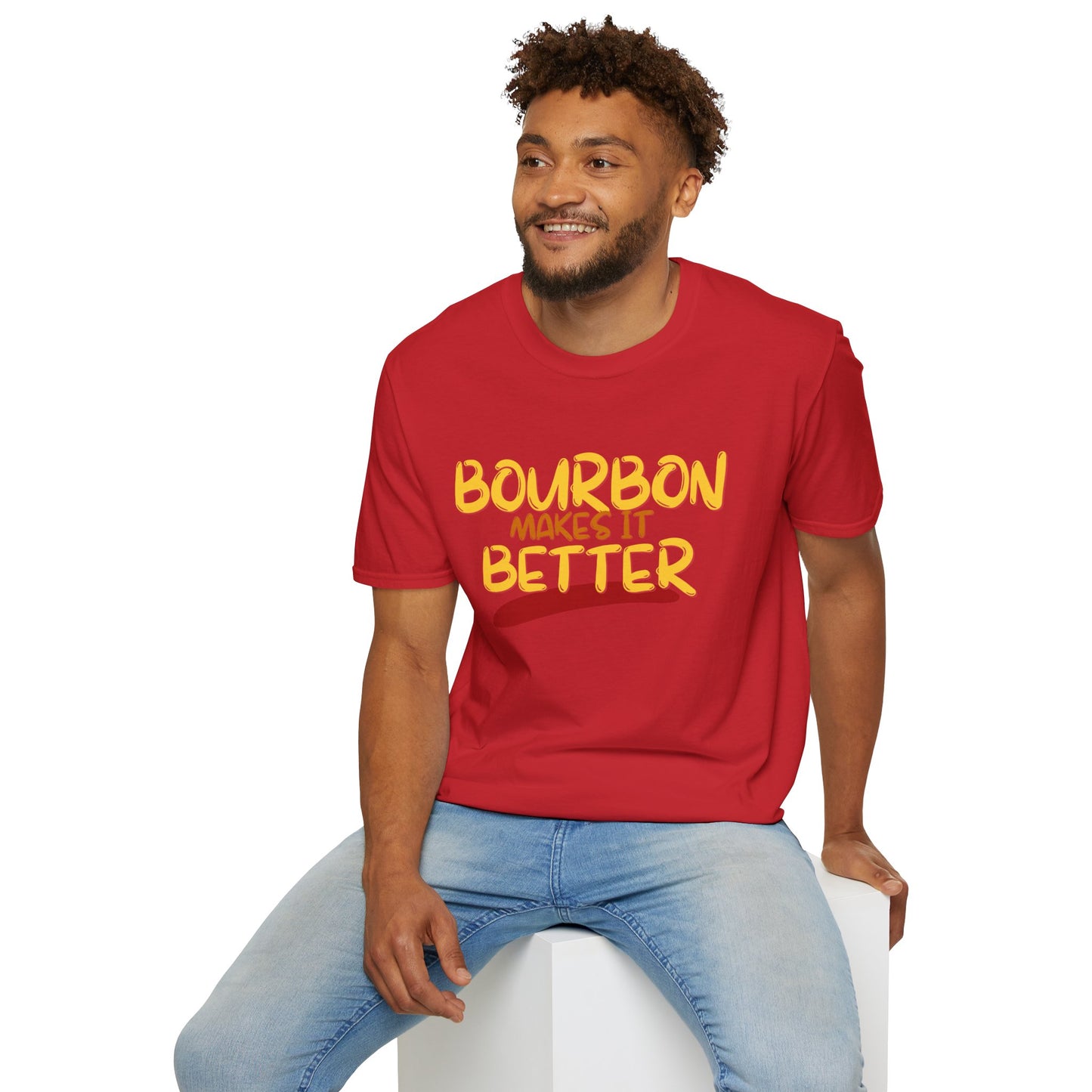 Bourbon makes it better Light colors Unisex T-Shirt by theGreenDragonTavern.shop