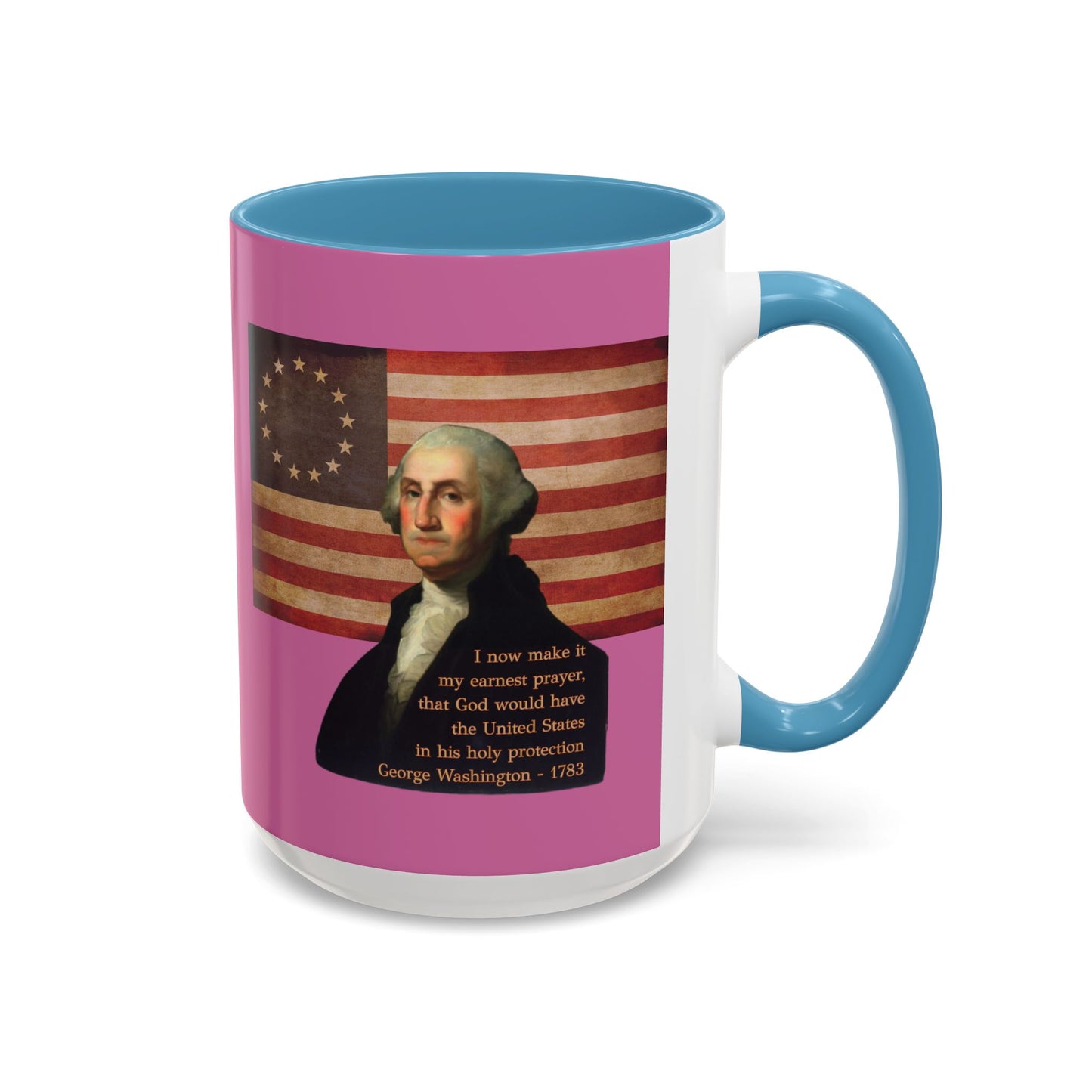 Washington's Earnest Prayer Pink Accent Mug by theGreenDragonTavern.shop