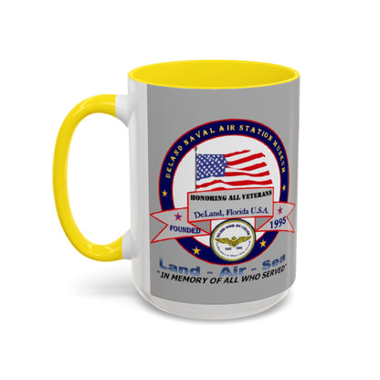 DNASM 2-sided, Founding & Student Art Light Grey Accent Mug by theGreenDragonTavern.shop
