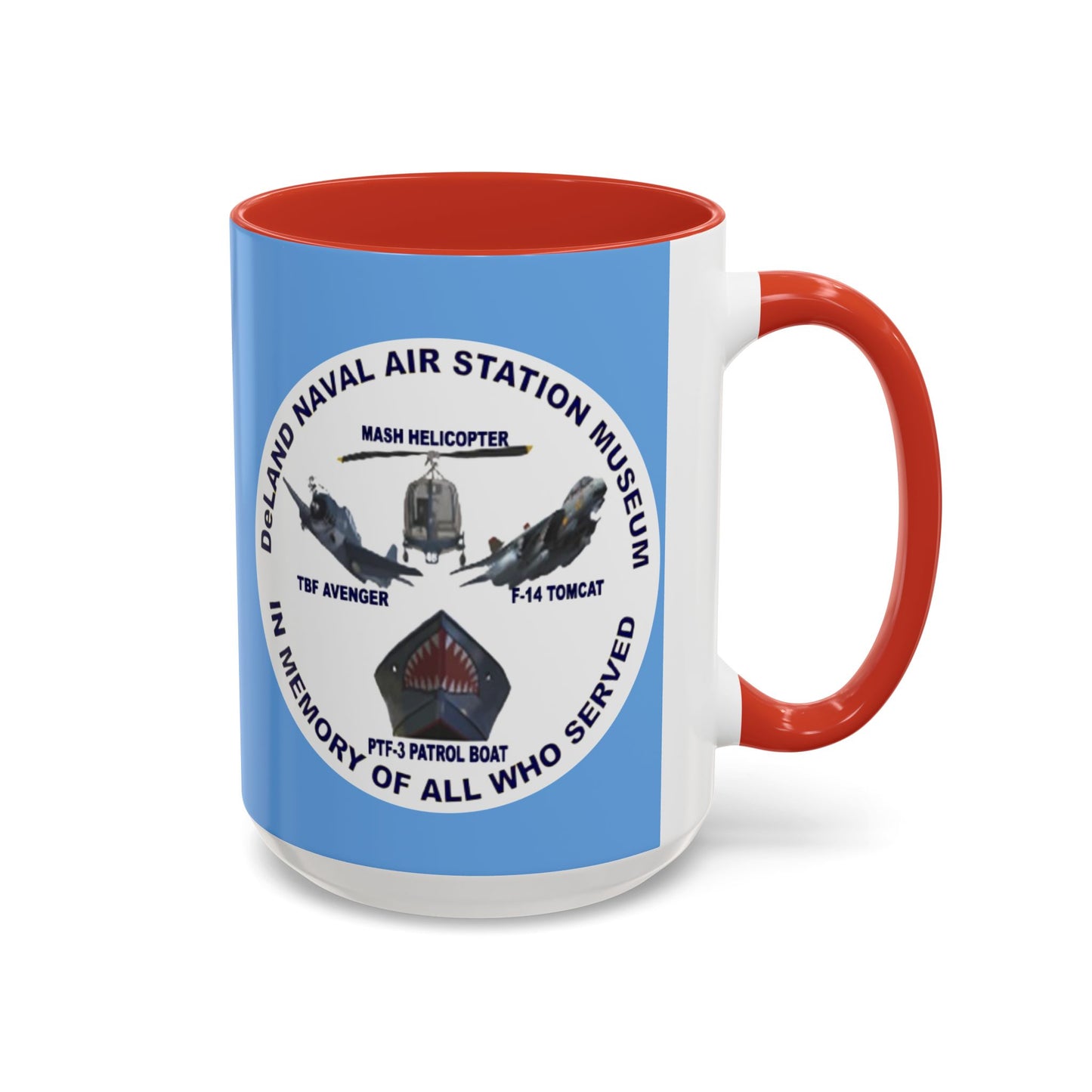 DNASM 2-sided, Founding & Student Art w/WhiteBG Light Blue Accent Mug by theGreenDragonTavern.shop