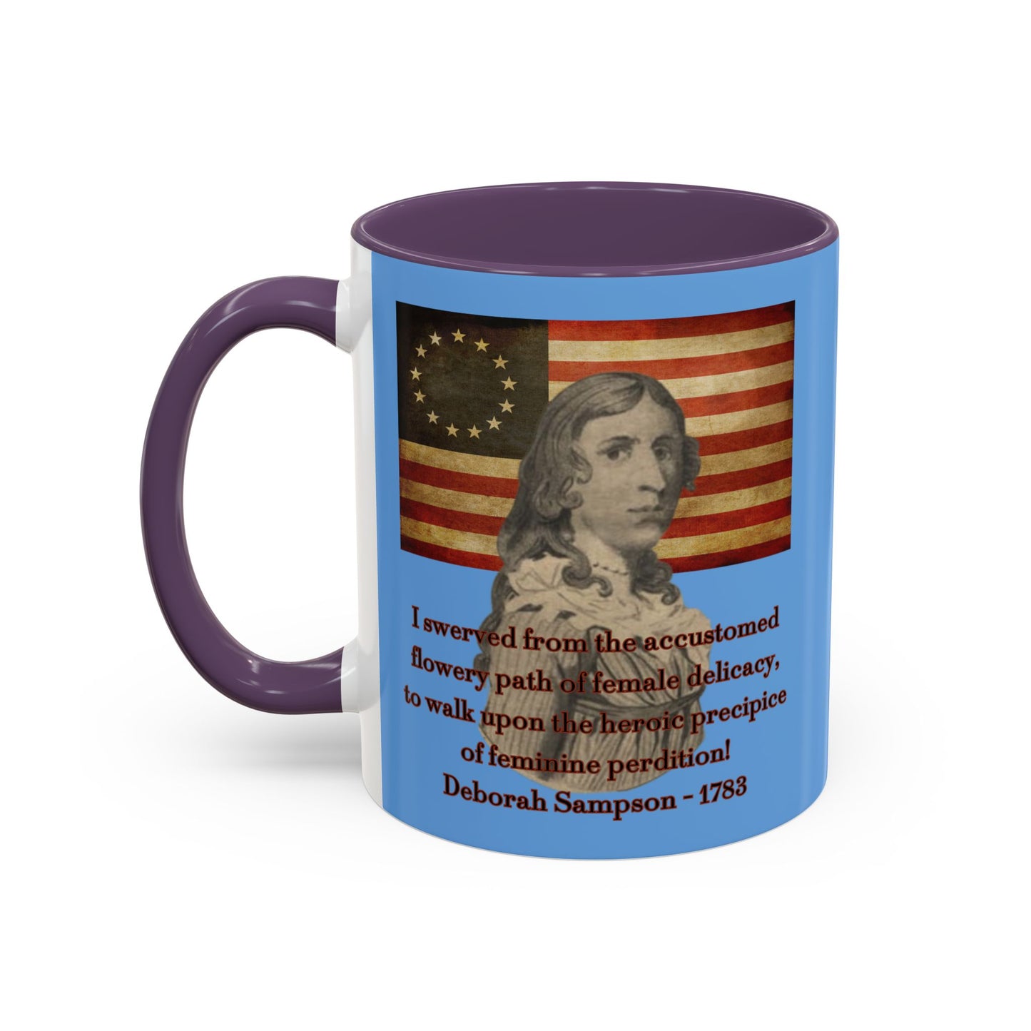 Deborah Sampson, America's Mulan Light Blue Accent Mug by theGreenDragonTavern.shop