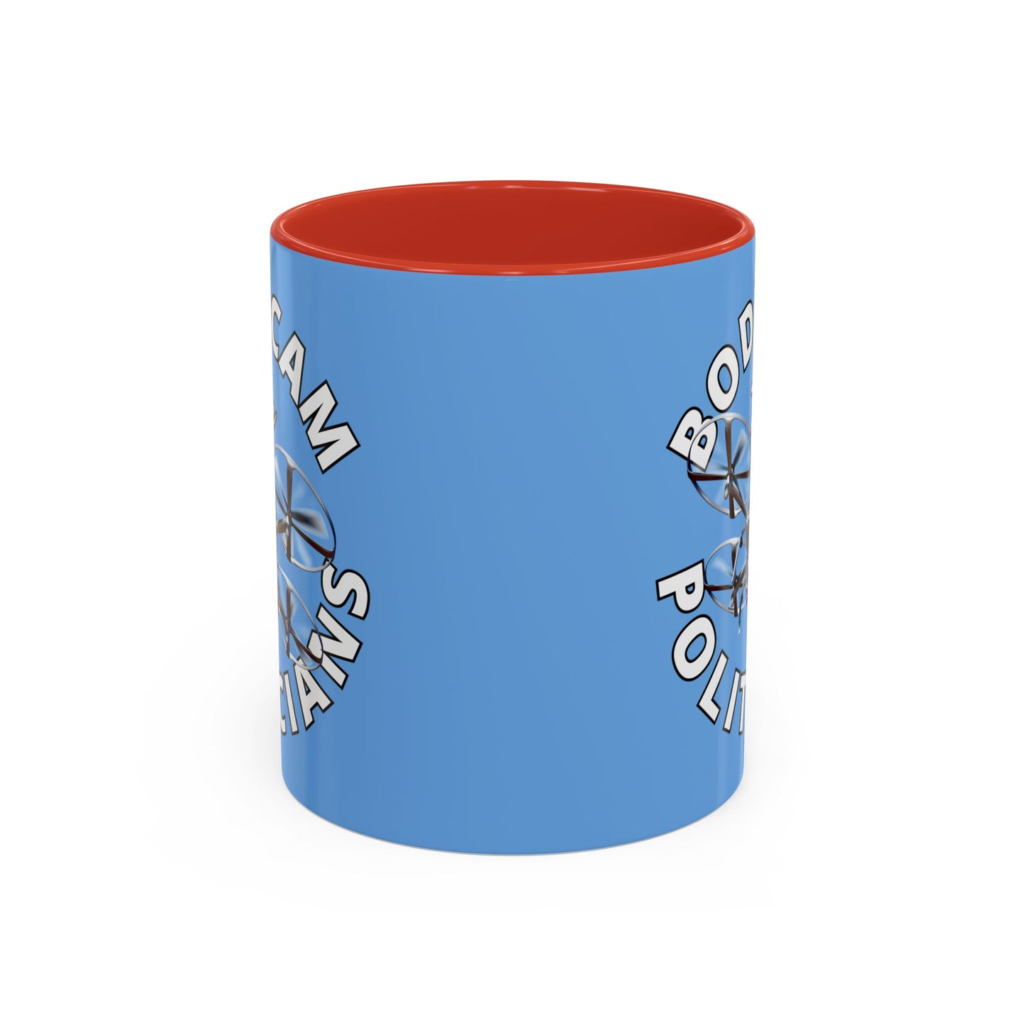 Bodycam the Politicians Drone Light Blue Accent Mug by theGreenDragonTavern.shop