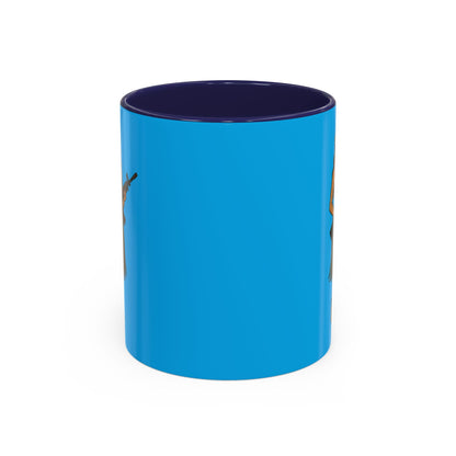 Hula Girl Packin' Heat Light Blue Accent Mug by theGreenDragonTavern.shop