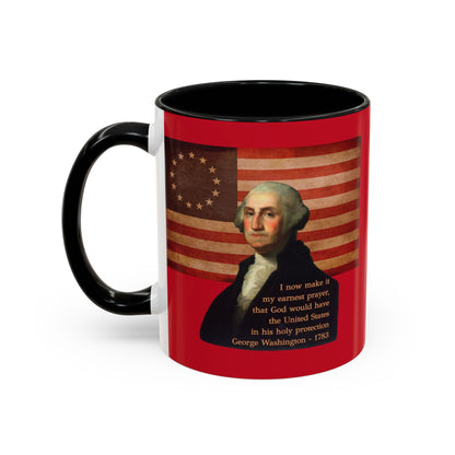 Washington's Earnest Prayer Red Accent Mug by theGreenDragonTavern.shop