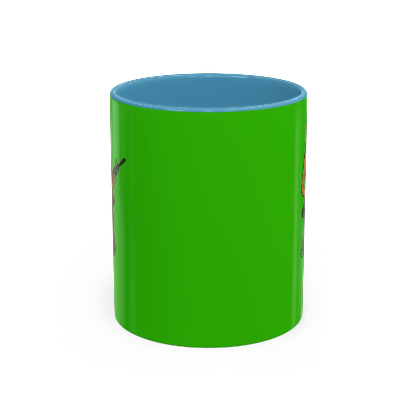 Hula Girl Packin' Heat Light Green Accent Mug by theGreenDragonTavern.shop