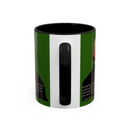 We hold these truths to be self-evident Dark Green Accent Mug by theGreenDragonTavern.shop
