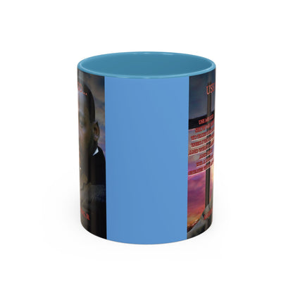 Use Me God, MLK Jr Blue Accent Mug by theGreenDragonTavern.shop