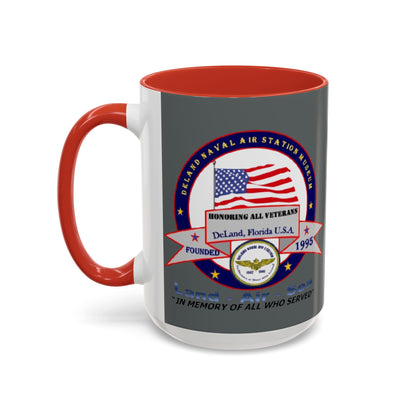 DNASM 2-sided, Founding & Student Art w/Navy Ring Grey Accent Mug by theGreenDragonTavern.shop